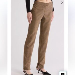 Rag & Bone Rebecca Plaid Wool blend beige Pants size 8 NWT